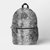 Zwart-wit disco spiegelt glitter patroon bedrukte rugzak (Voorkant)