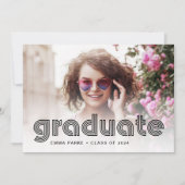 Zwart-wit disco tekst en foto | Partij Afstudeerde Aankondiging (Voorkant)