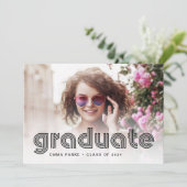 Zwart-wit disco tekst en foto | Partij Afstudeerde Aankondiging (Staand voorkant)