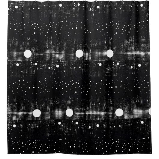 Zwart-wit Disco Vibe douchegordijn (Voorkant)