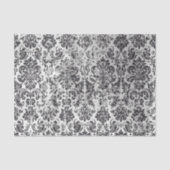 Zwart-wit Distressed Damask Pattern Tissuepapier (Voorkant)