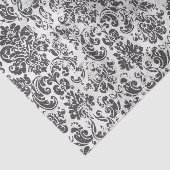 Zwart-wit Distressed Damask Pattern Tissuepapier (Detail)