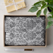 Zwart-wit Distressed Damask Pattern Tissuepapier (Geschenk)