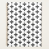 Zwart-wit "Divide" Wiskunde Symbool Lino Cut Planner (Voorkant)