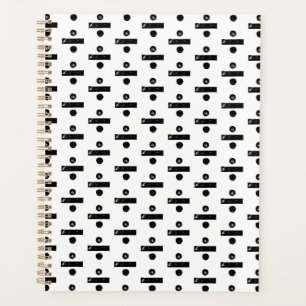 Zwart-wit "Divide" Wiskunde Symbool Lino Cut Planner