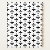 Zwart-wit "Divide" Wiskunde Symbool Lino Cut Planner (Achterkant)