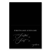 Zwart Wit DIY Gevouwen Bruiloft Plaats Kaart (Voorkant)