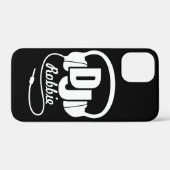 Zwart-wit DJ naam hoofdtelefoon Case-Mate iPhone Case (Achterkant (horizontaal))