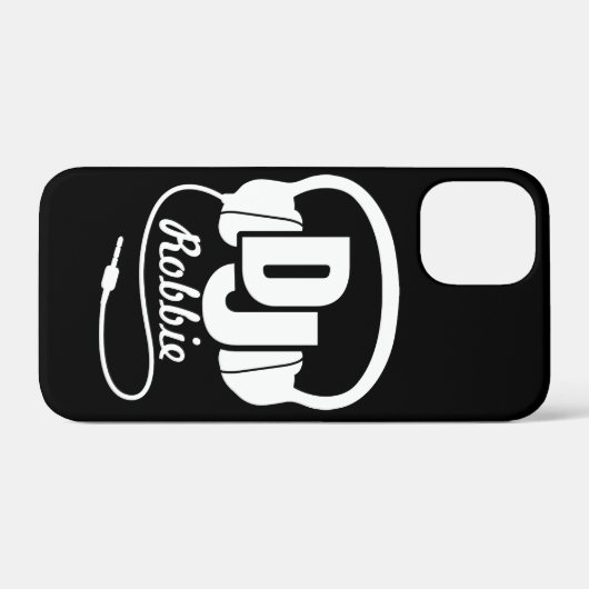 Zwart-wit DJ naam hoofdtelefoon Case-Mate iPhone Case (Achterkant (horizontaal))