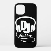 Zwart-wit DJ naam hoofdtelefoon Case-Mate iPhone Case (Achterkant)