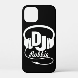 Zwart-wit DJ naam hoofdtelefoon Case-Mate iPhone Case