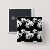 Zwart-wit dobbelstenen vierkante button 5,1 cm (Voorkant /achterkant)