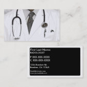 Zwart wit Doctor stethoscoop visitekaartjes (Voorkant / Achterkant)