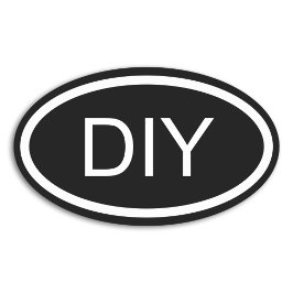Zwart-wit doe-het-zelf euro stijl ovaal sticker