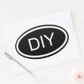 Zwart-wit doe-het-zelf euro stijl ovaal sticker (Envelop)