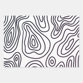 Zwart wit doedel patroon inpakpapier