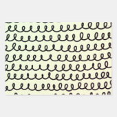 Zwart wit doedel patroon inpakpapier vel (Voorkant 3)