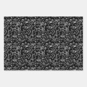 Zwart-wit doedelpatroon inpakpapier vel (Voorkant 2)