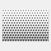 Zwart-wit Dog Paw Print Patroon Aangepast Inpakpapier Vel (Voorkant)