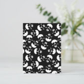 Zwart-wit, donker esthetisch schedel Patroon Briefkaart (Staand voorkant)
