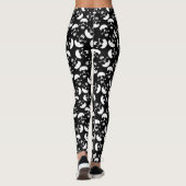 Zwart-wit, donker esthetisch schedel Patroon Leggings (Achterkant)