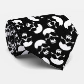 Zwart-wit, donker esthetisch schedel Patroon Stropdas (Opgerold)