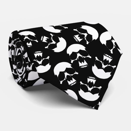 Zwart-wit, donker esthetisch schedel Patroon Stropdas (Opgerold)