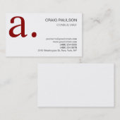 Zwart wit donkerrood grijs monogram Visitekaartje (Voorkant / Achterkant)