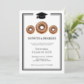 Zwart-wit donuts en graden foto Afstuderen Kaart (Staand voorkant)