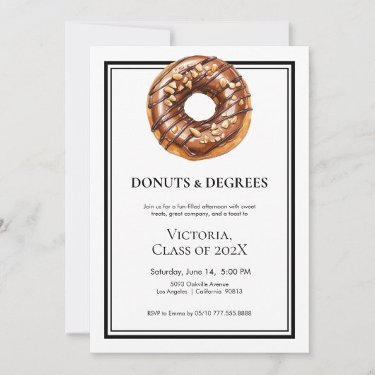 Zwart-wit donuts en gradenfoto Afstuderen Kaart (Voorkant)