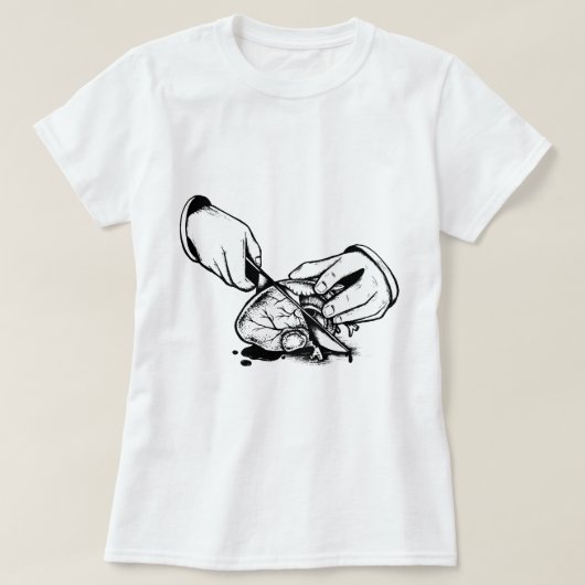 Zwart-wit dood hart t-shirt (Design voorkant)