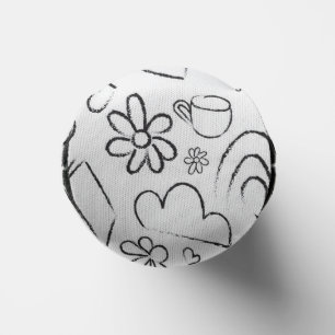 Zwart & Wit Doodle Cute Dingen Naadloos Patroon Seltzer Blikjeskoeler