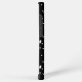 Zwart Wit Doodle Harten Patroon Monogram Naam Samsung Galaxy Hoesje (Rechterkant)