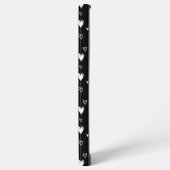 Zwart Wit Doodle Harten Patroon Monogram Naam Samsung Galaxy Hoesje (Linkerkant)
