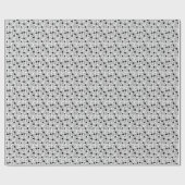 Zwart-wit doodle jelly vispatroon cadeaupapier (Vlak)