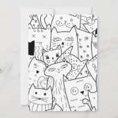 Zwart-wit doodle katten BABY SHOWER Kaart (Achterkant)