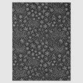 Zwart & Wit Doodle Kerst Sleigh Patroon Tissuepapier (Voorkant)