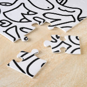 zwart-wit doodle legpuzzel (Zijkant)