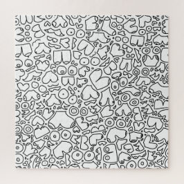 zwart-wit doodle legpuzzel