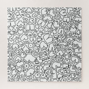 zwart-wit doodle legpuzzel