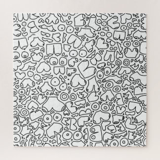 zwart-wit doodle legpuzzel