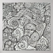 Zwart-wit doodle print 8x8in. Blacknwhite2 (Voorkant)
