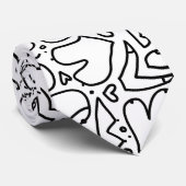 zwart-wit doodle stropdas (Opgerold)