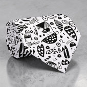 Zwart-wit Doodlels Aanpasbare Das