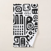 Zwart-wit doodles 3 van 4 bad handdoek (Handdoek)