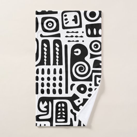 Zwart-wit doodles 3 van 4 bad handdoek (Handdoek)