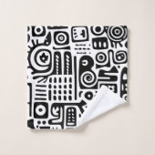 Zwart-wit doodles 3 van 4 bad handdoek (Wasdoekje)