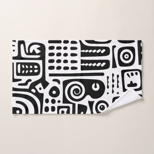 Zwart-wit doodles 3 van 4 bad handdoek (Handdoek)