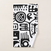 Zwart-wit doodles 4 van 4 bad handdoek (Handdoek)