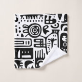 Zwart-wit doodles 4 van 4 bad handdoek (Wasdoekje)